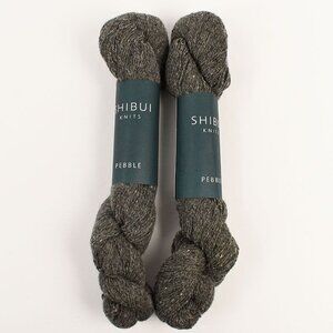 Shibui Knits Pebble Yarn 2 Skein Lot Light Fingering Merino Silk Cashmere Tar